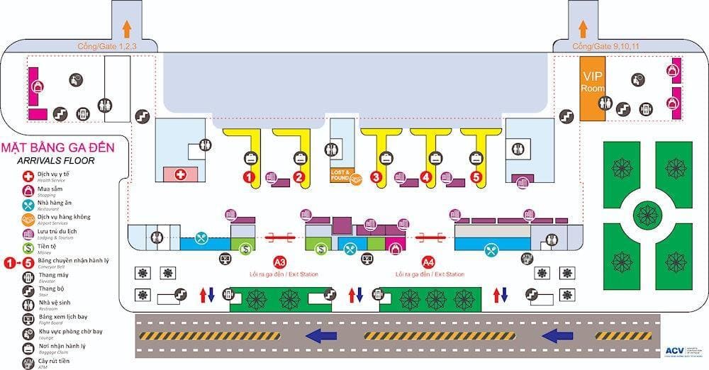 Da Nang International Airport map (Source: Airport Cooperation of Vietnam)